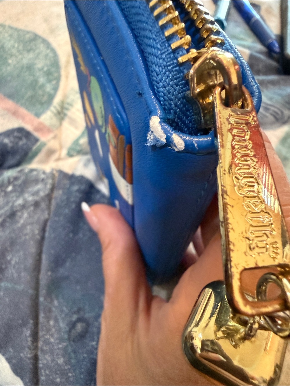 Loungefly Blue Disney Wallet with Gold Plaque and Lantern Accents - Picture 9 of 10